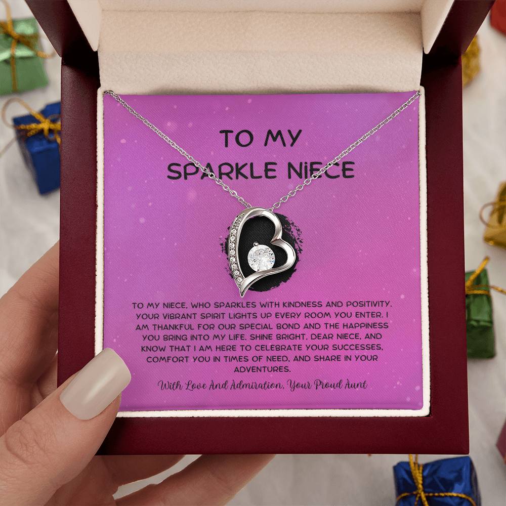 To My Sparkle Niece - From Aunt to Niece Forever Love Necklace
