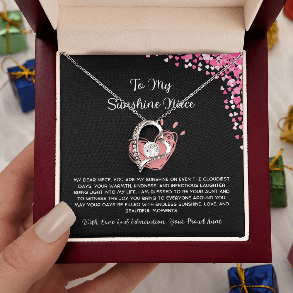 To My Sunshine Niece - From Aunt to Niece Forever Love Necklace