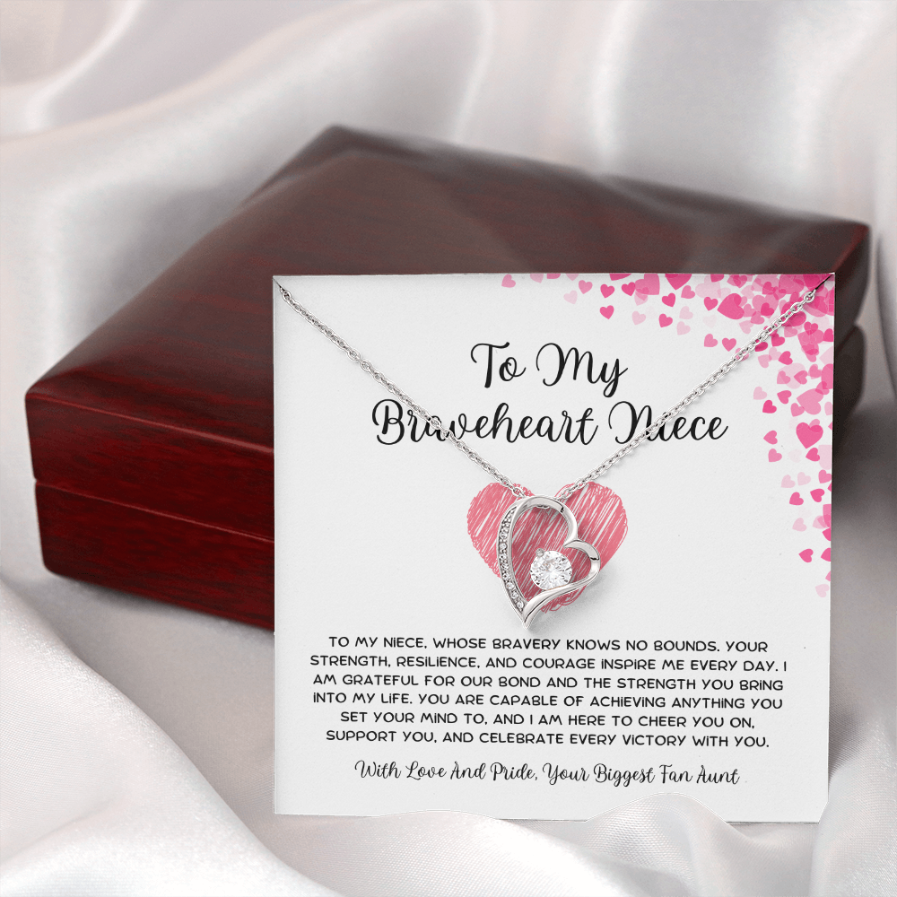 To My Braveheart Niece - From Aunt to Niece Forever Love Necklace