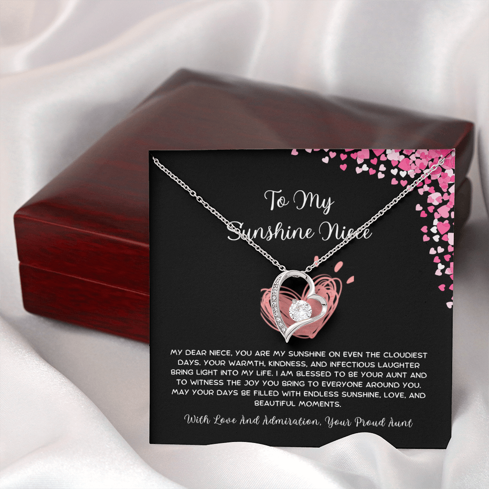 To My Sunshine Niece - From Aunt to Niece Forever Love Necklace