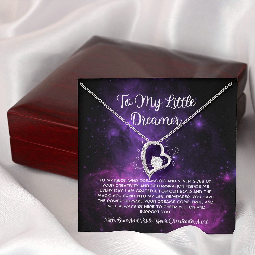 To My Little Dreamer - From Aunt to Niece Forever Love Necklace