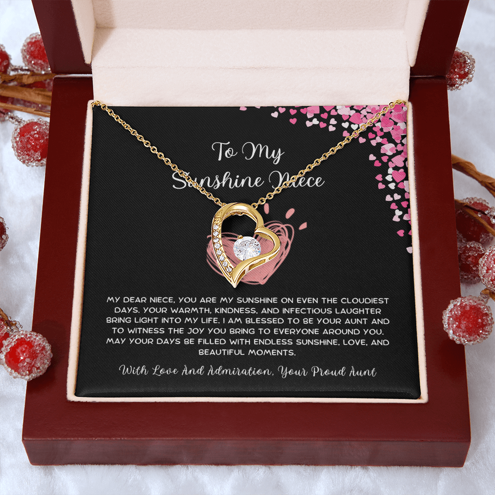 To My Sunshine Niece - From Aunt to Niece Forever Love Necklace