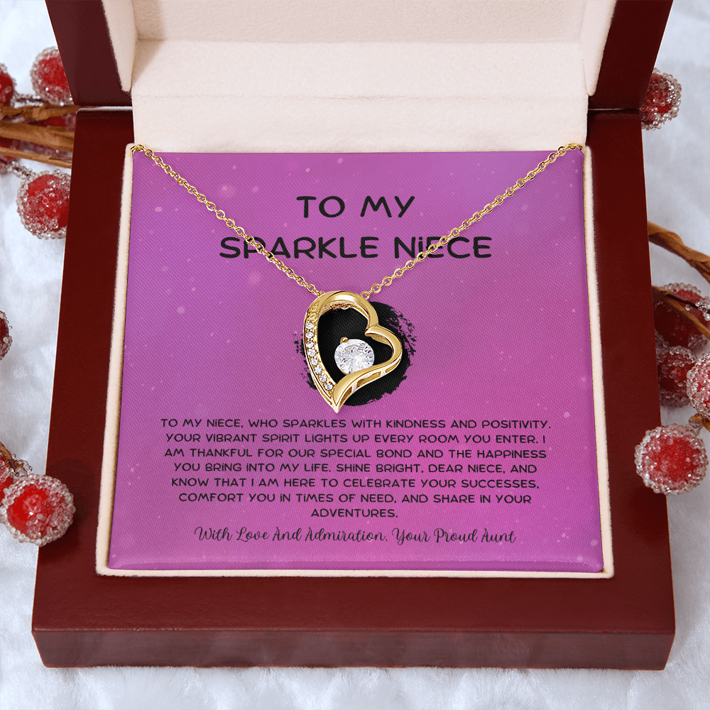 To My Sparkle Niece - From Aunt to Niece Forever Love Necklace