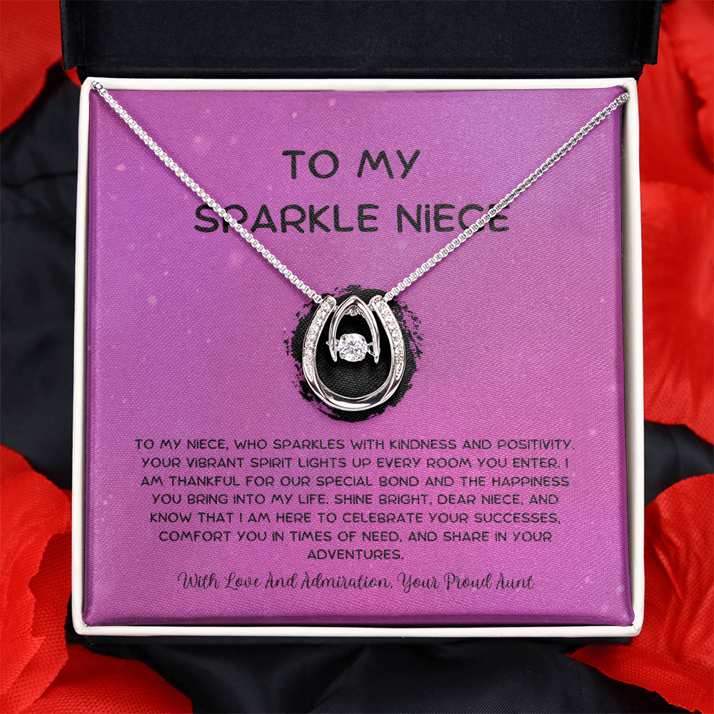 To My Sparkle Niece - From Aunt to Niece Lucky In Love Necklace