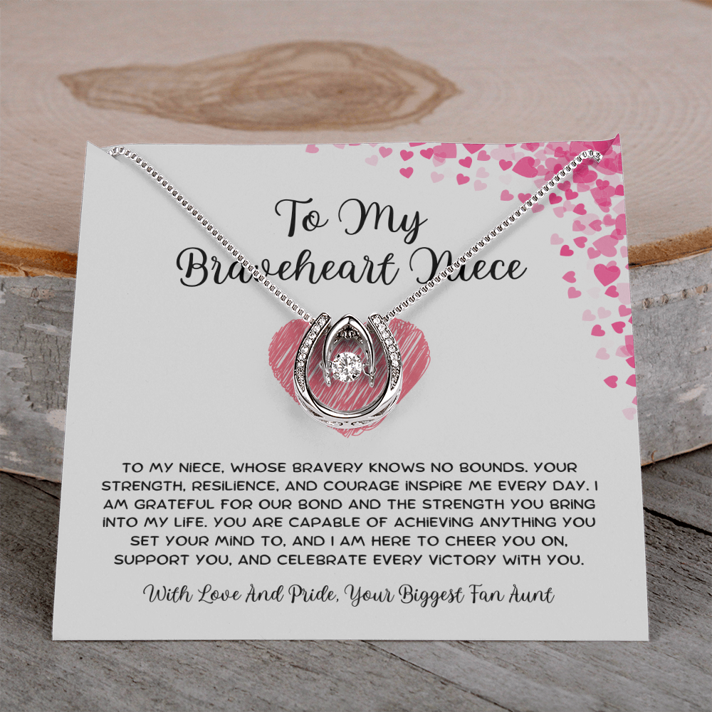 To My Braveheart Niece - From Aunt to Niece Lucky In Love Necklace
