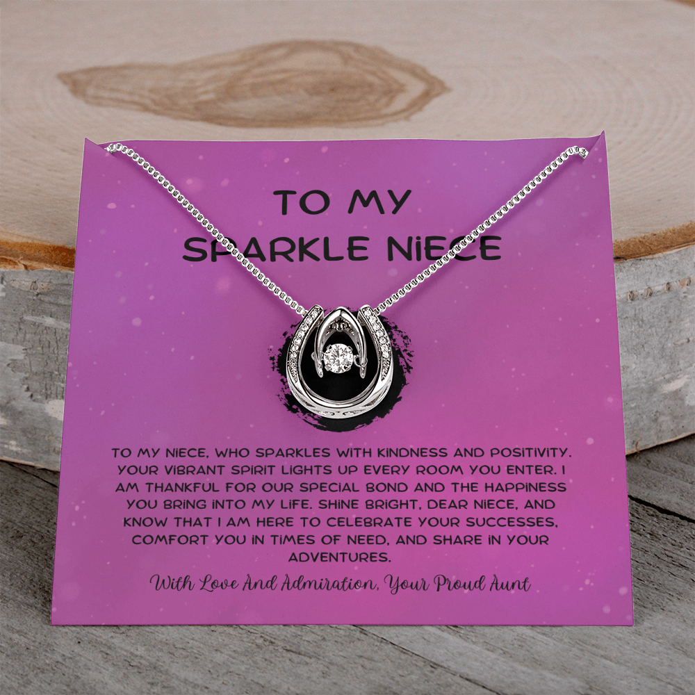 To My Sparkle Niece - From Aunt to Niece Lucky In Love Necklace