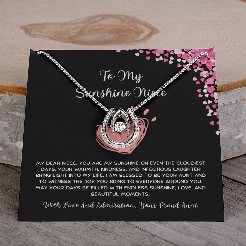 To My Sunshine Niece - From Aunt to Niece Lucky In Love Necklace