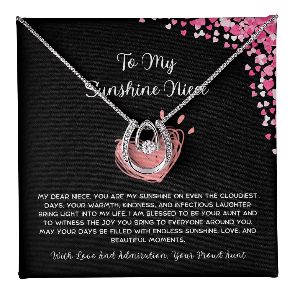 To My Sunshine Niece - From Aunt to Niece Lucky In Love Necklace