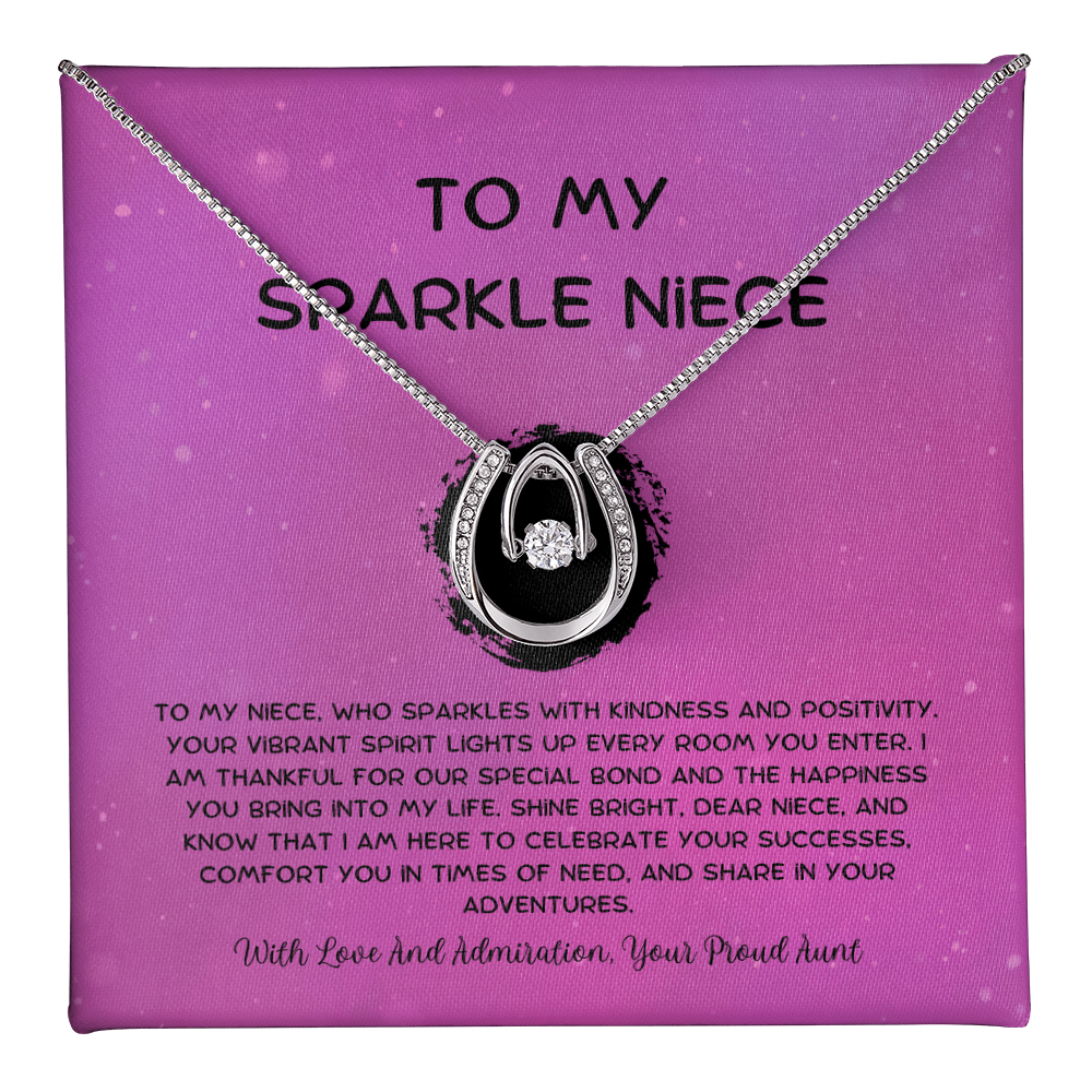To My Sparkle Niece - From Aunt to Niece Lucky In Love Necklace