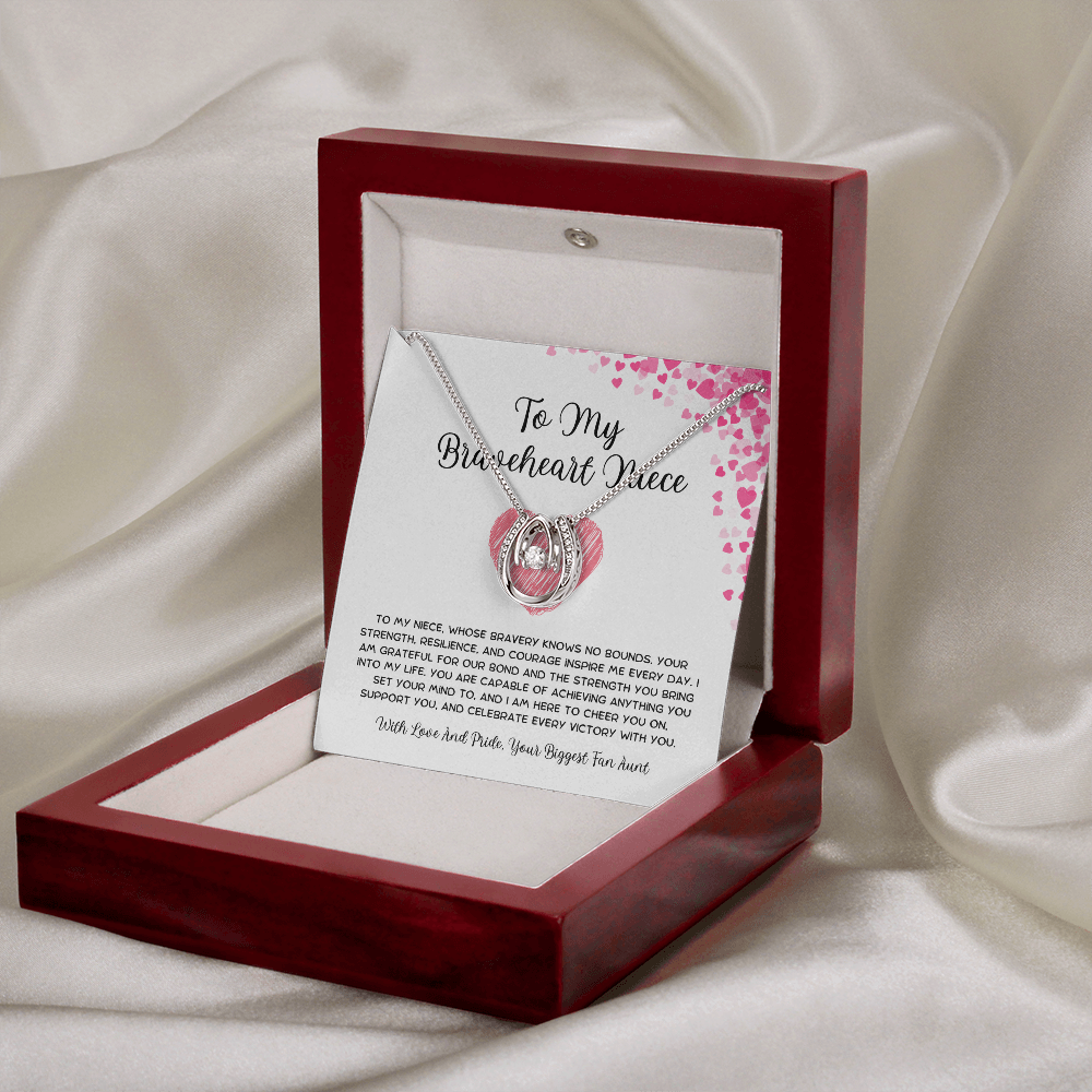 To My Braveheart Niece - From Aunt to Niece Lucky In Love Necklace
