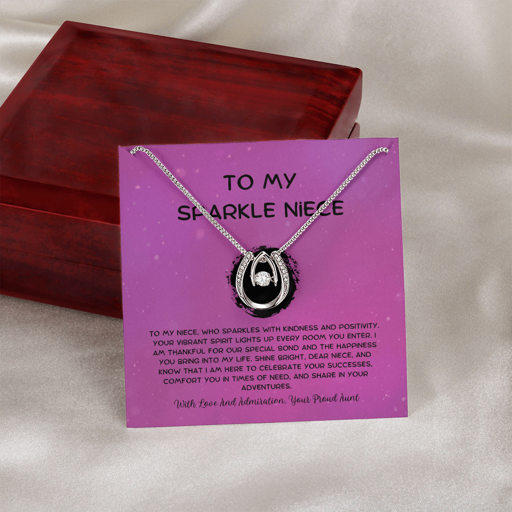To My Sparkle Niece - From Aunt to Niece Lucky In Love Necklace