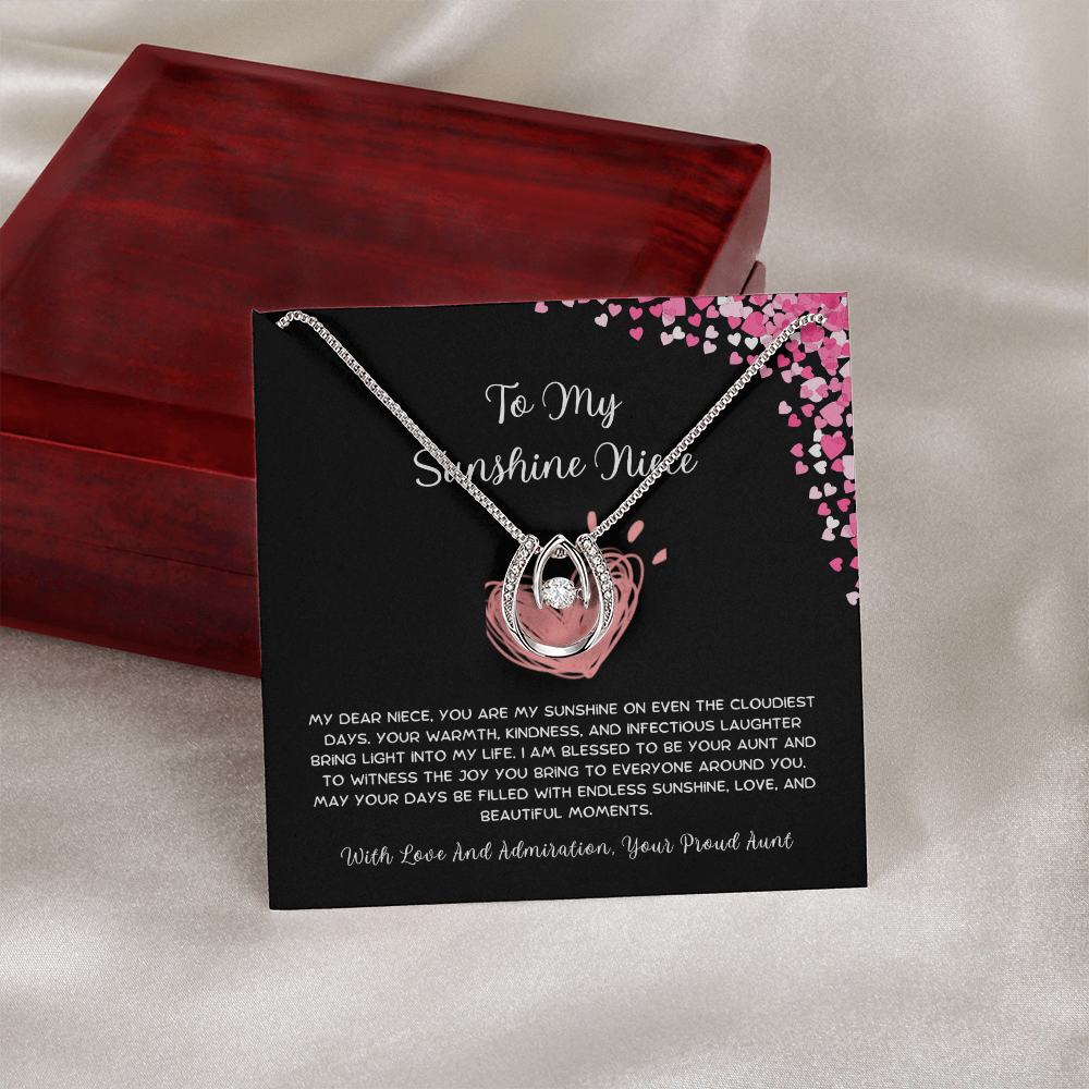 To My Sunshine Niece - From Aunt to Niece Lucky In Love Necklace