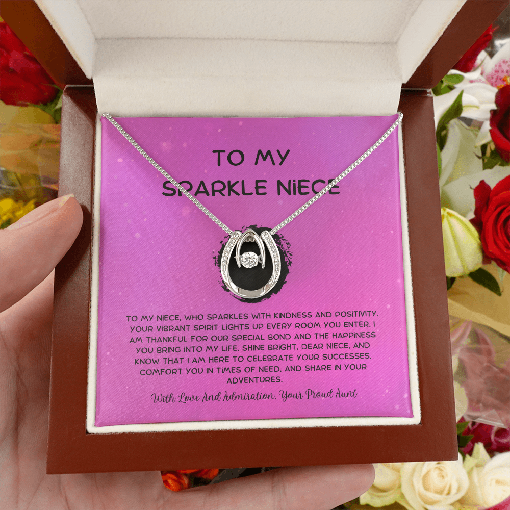 To My Sparkle Niece - From Aunt to Niece Lucky In Love Necklace
