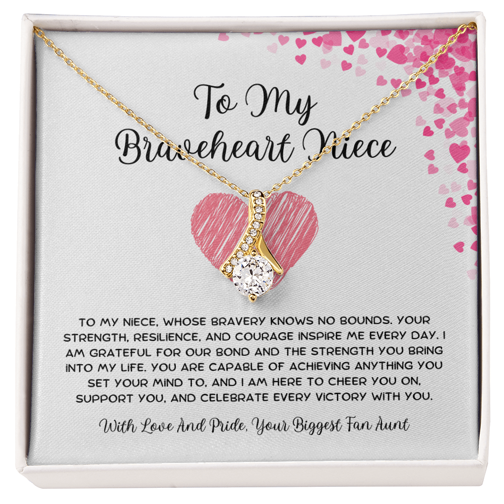 To My Braveheart Niece - From Aunt to Niece Alluring Beauty Necklace