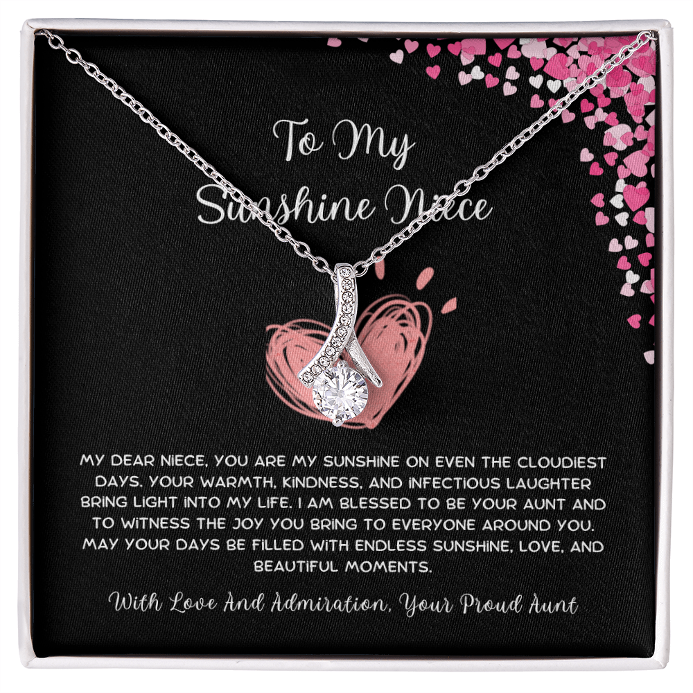To My Sunshine Niece - From Aunt to Niece Alluring Beauty Necklace