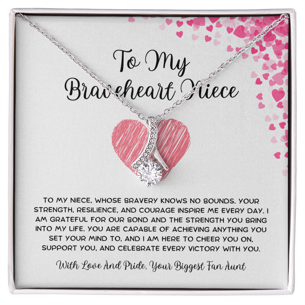 To My Braveheart Niece - From Aunt to Niece Alluring Beauty Necklace