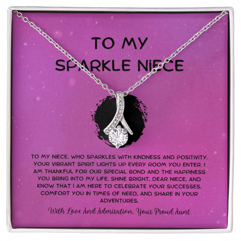 To My Sparkle Niece - From Aunt to Niece Alluring Beauty Necklace