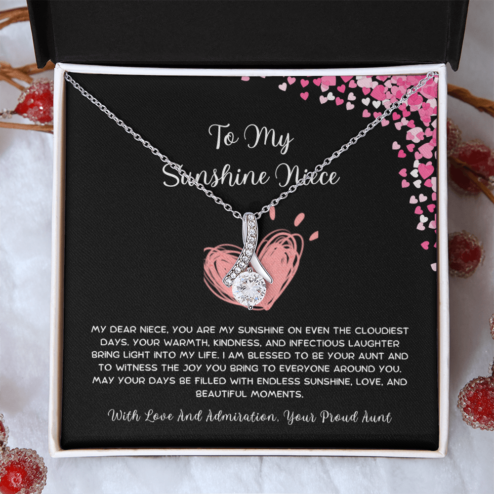 To My Sunshine Niece - From Aunt to Niece Alluring Beauty Necklace
