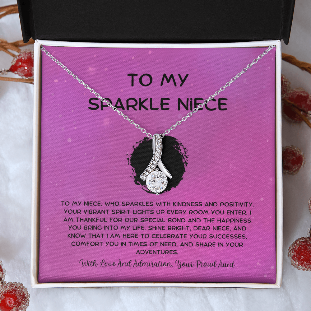 To My Sparkle Niece - From Aunt to Niece Alluring Beauty Necklace