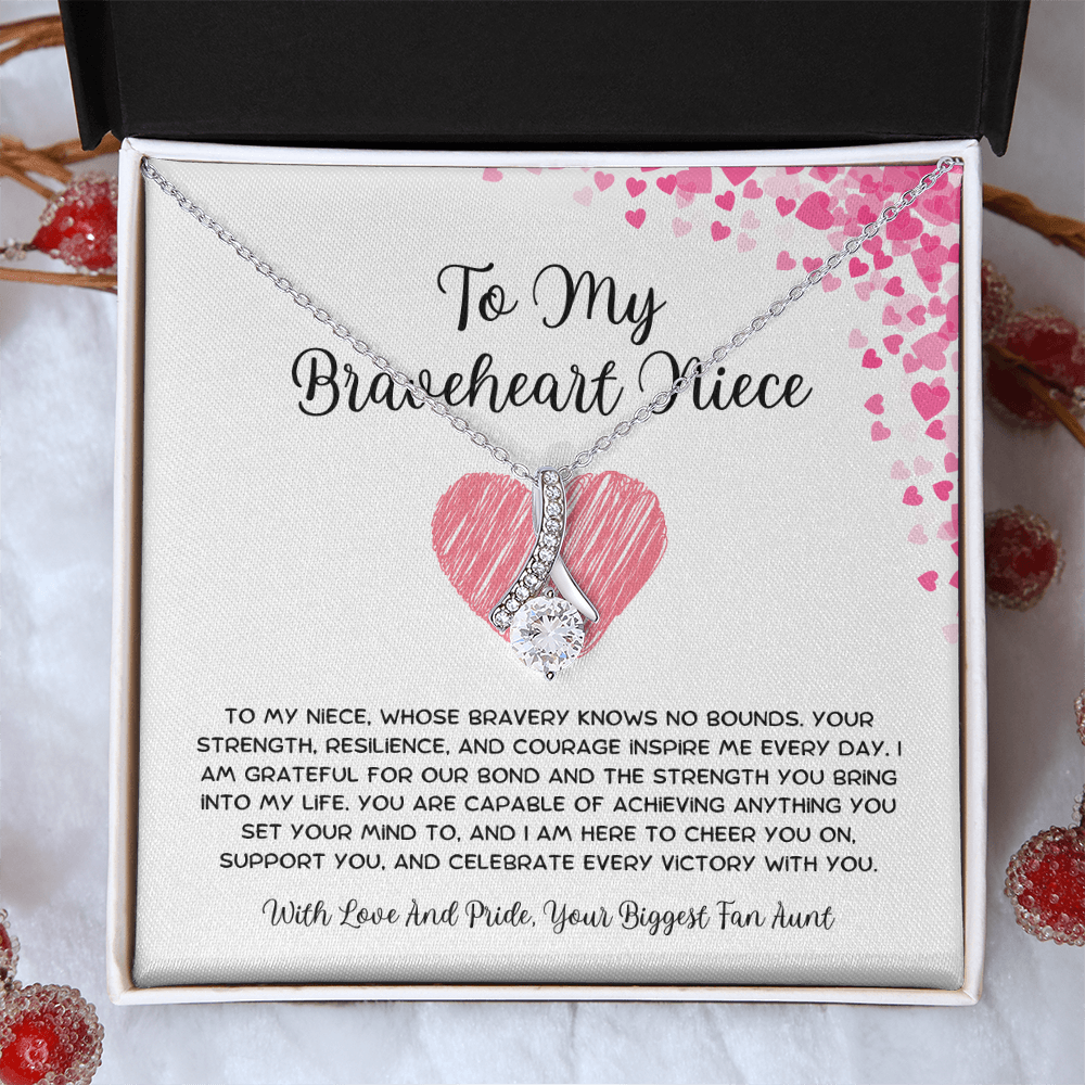 To My Braveheart Niece - From Aunt to Niece Alluring Beauty Necklace