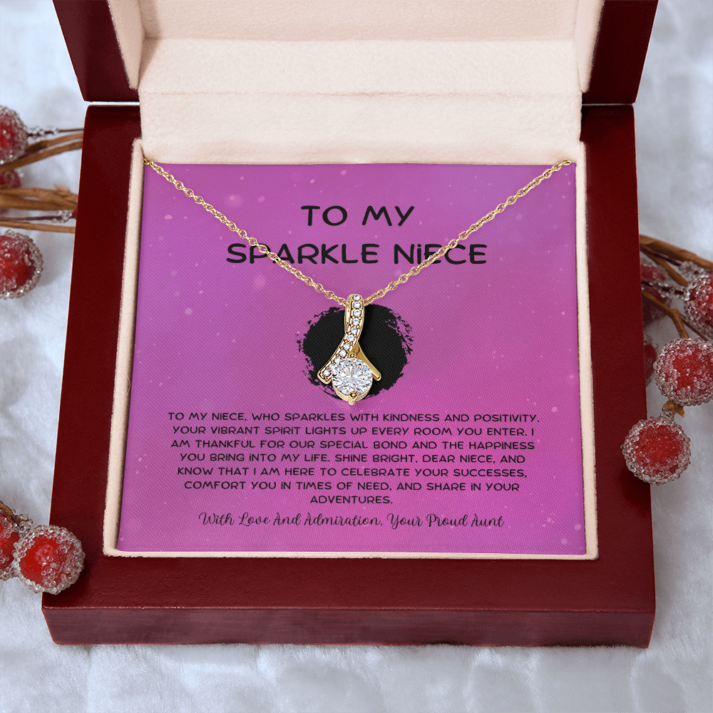 To My Sparkle Niece - From Aunt to Niece Alluring Beauty Necklace