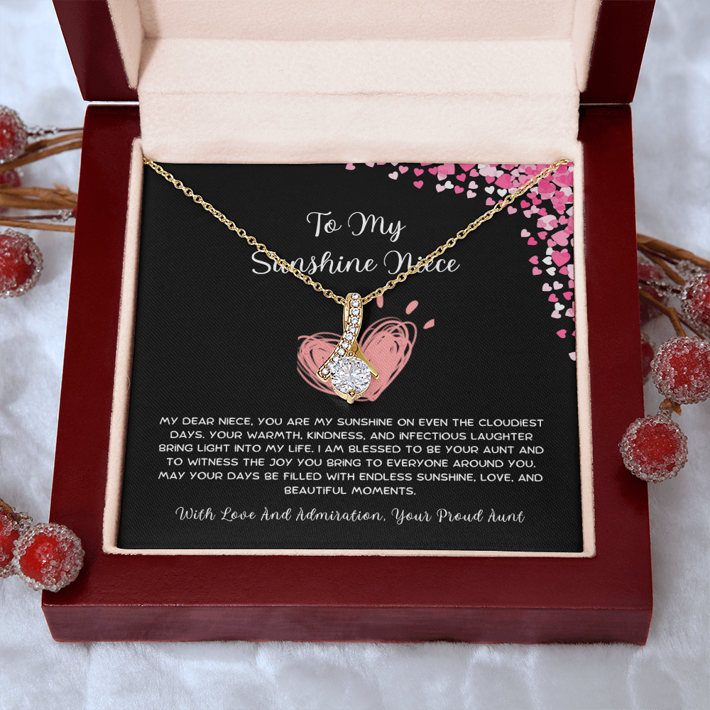 To My Sunshine Niece - From Aunt to Niece Alluring Beauty Necklace