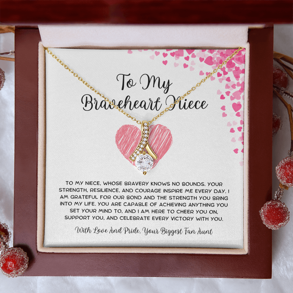 To My Braveheart Niece - From Aunt to Niece Alluring Beauty Necklace