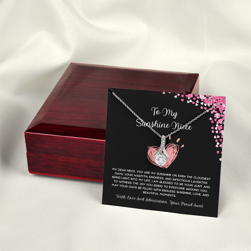 To My Sunshine Niece - From Aunt to Niece Alluring Beauty Necklace