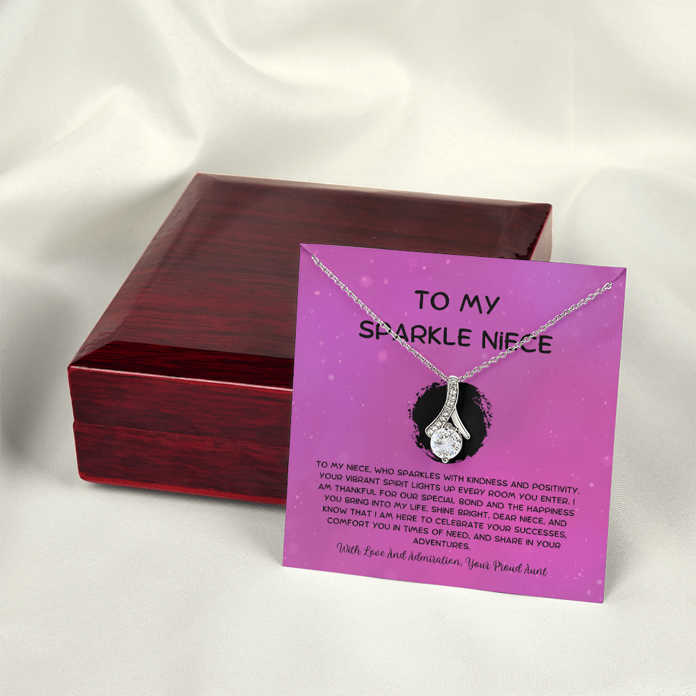 To My Sparkle Niece - From Aunt to Niece Alluring Beauty Necklace