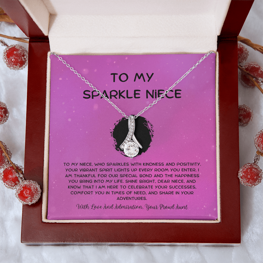 To My Sparkle Niece - From Aunt to Niece Alluring Beauty Necklace