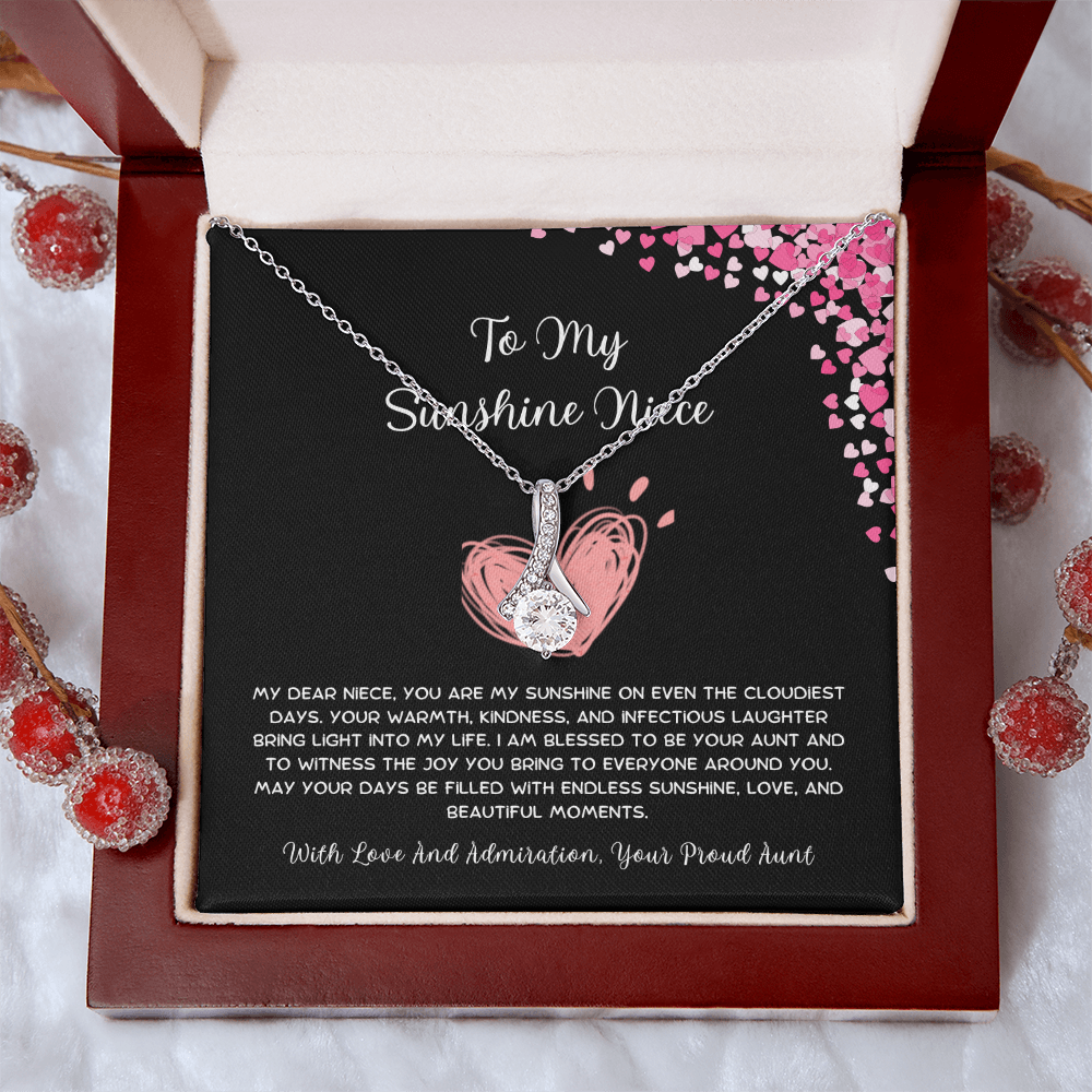 To My Sunshine Niece - From Aunt to Niece Alluring Beauty Necklace