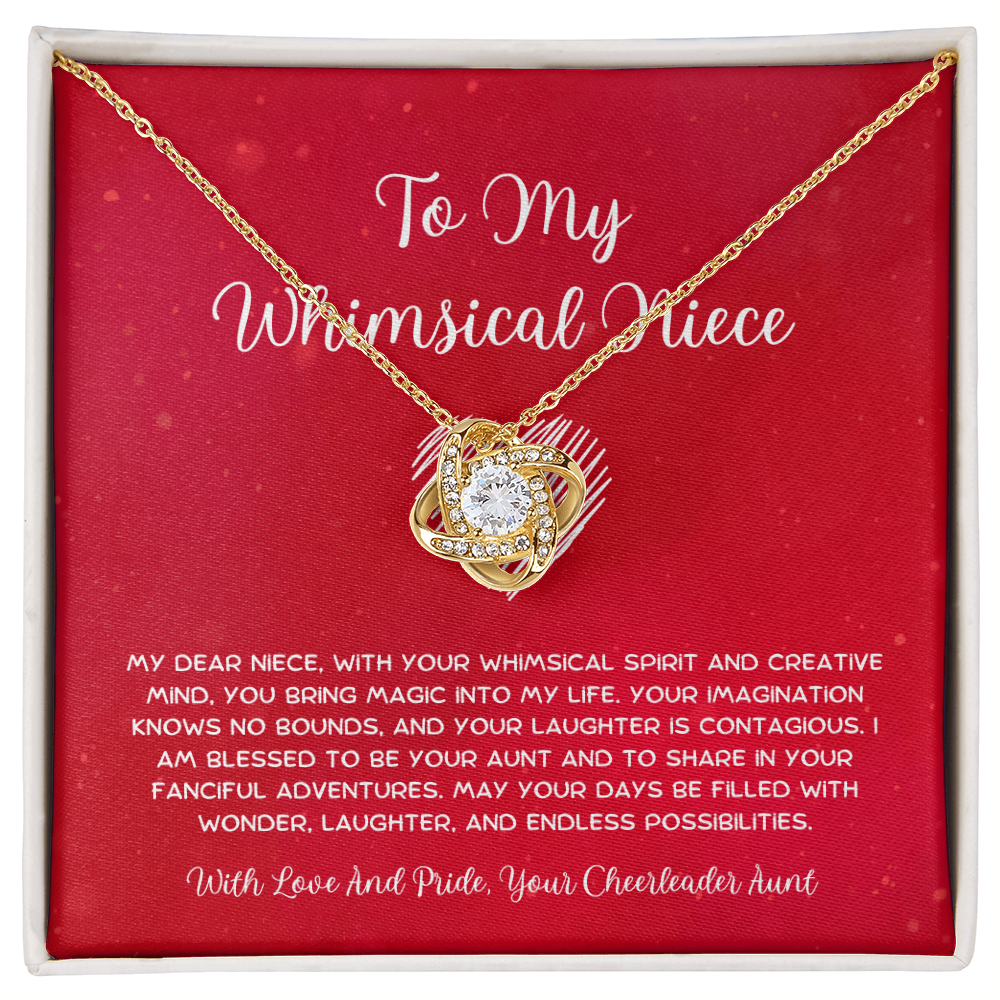 To My Whimsical Niece - From Aunt to Niece Love Knot Necklace