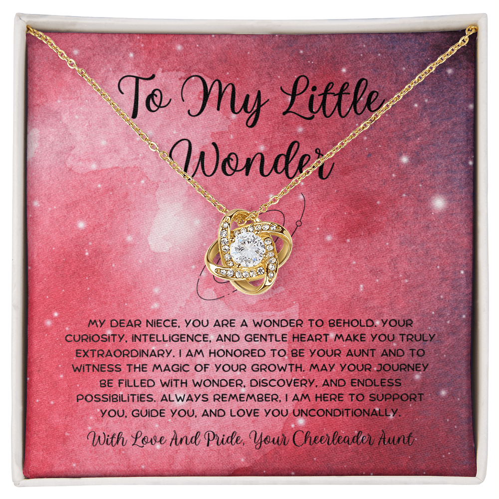 To My Little Wonder - From Aunt to Niece Love Knot Necklace