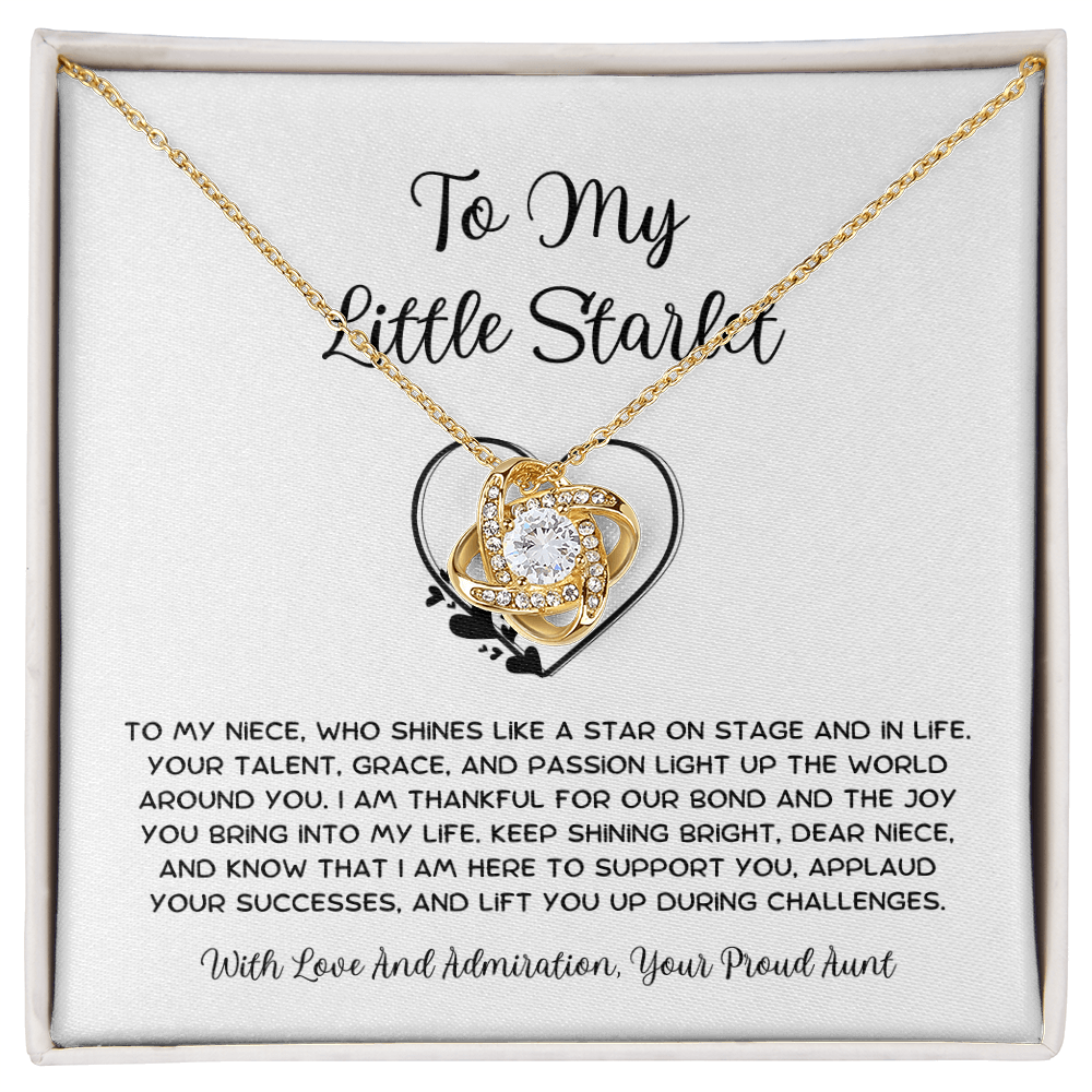 To My Little Starlet - From Aunt to Niece Love Knot Necklace