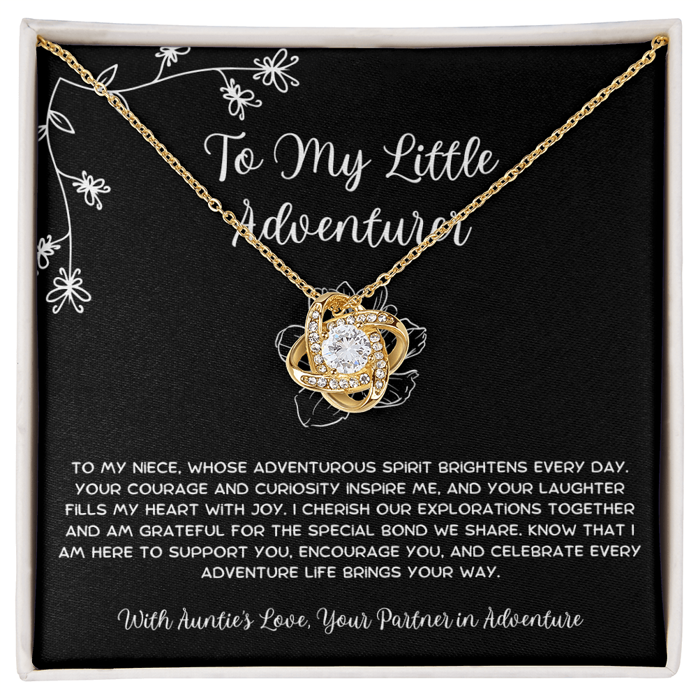 To My Little Adventurer - From Aunt to Niece Love Knot Necklace