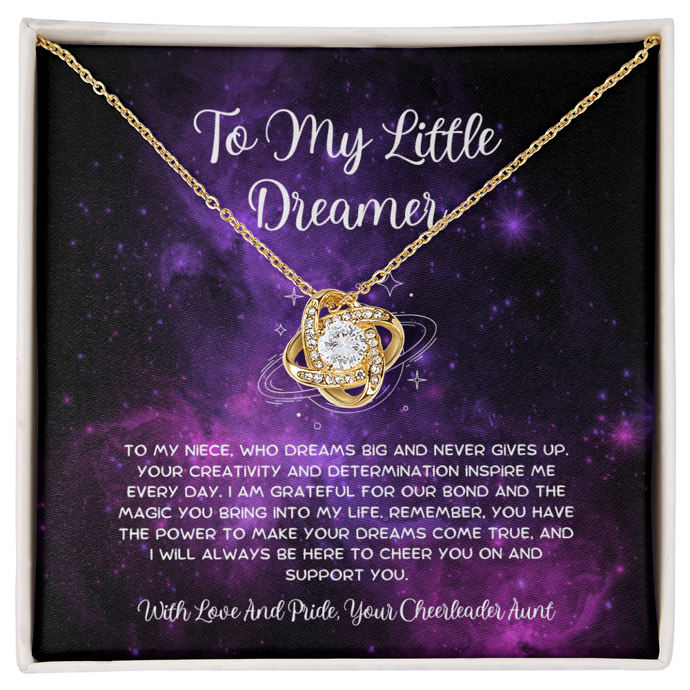 To My Little Dreamer - From Aunt to Niece Love Knot Necklace