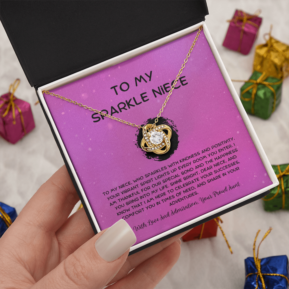 To My Sparkle Niece - From Aunt to Niece Love Knot Necklace