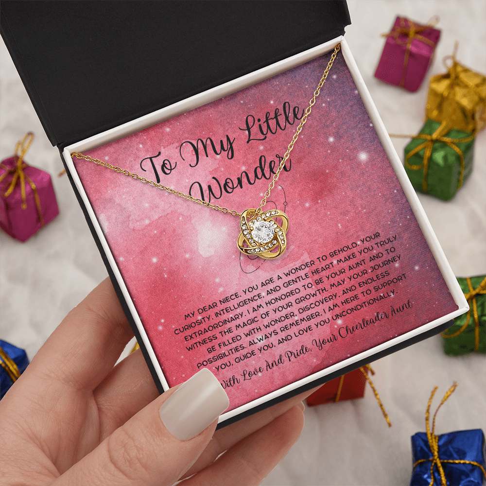 To My Little Wonder - From Aunt to Niece Love Knot Necklace