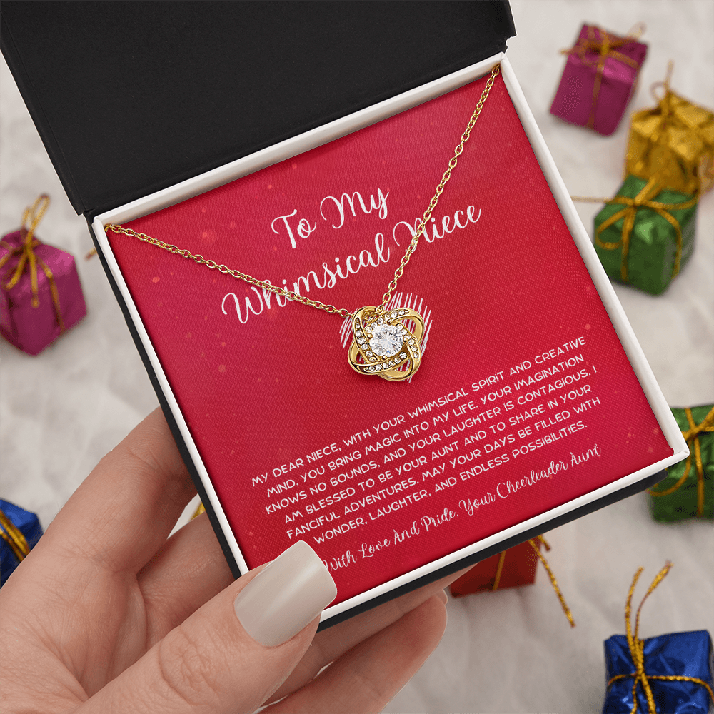 To My Whimsical Niece - From Aunt to Niece Love Knot Necklace