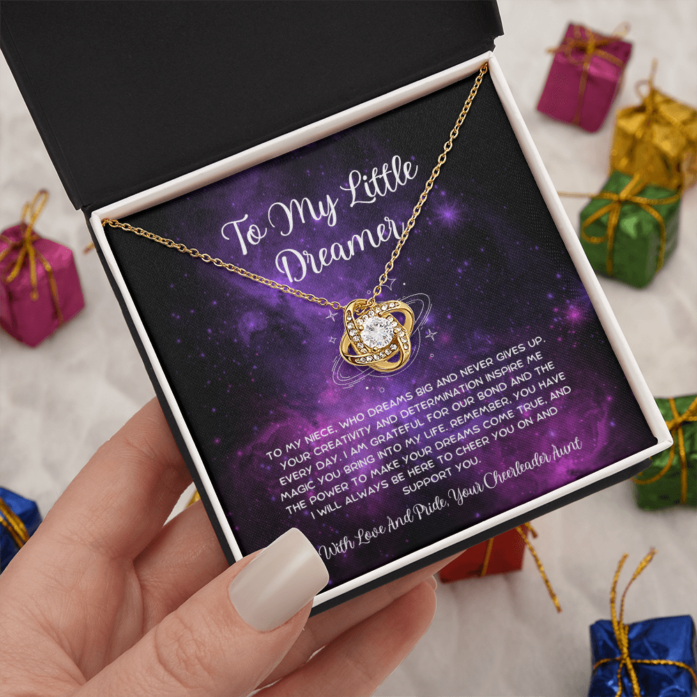 To My Little Dreamer - From Aunt to Niece Love Knot Necklace