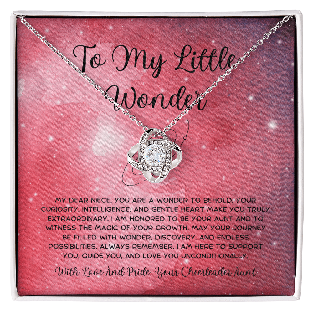 To My Little Wonder - From Aunt to Niece Love Knot Necklace