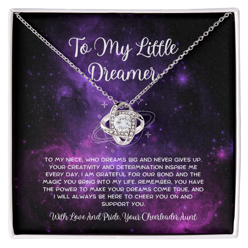 To My Little Dreamer - From Aunt to Niece Love Knot Necklace