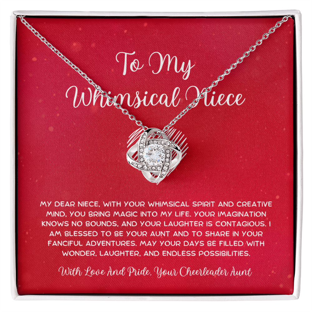 To My Whimsical Niece - From Aunt to Niece Love Knot Necklace