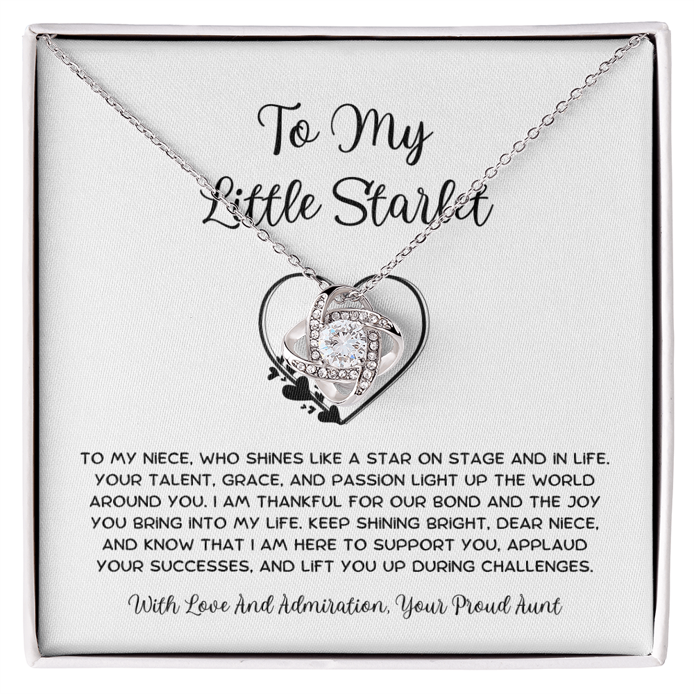 To My Little Starlet - From Aunt to Niece Love Knot Necklace