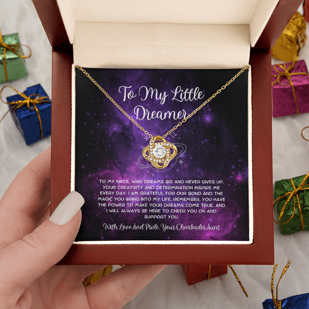 To My Little Dreamer - From Aunt to Niece Love Knot Necklace