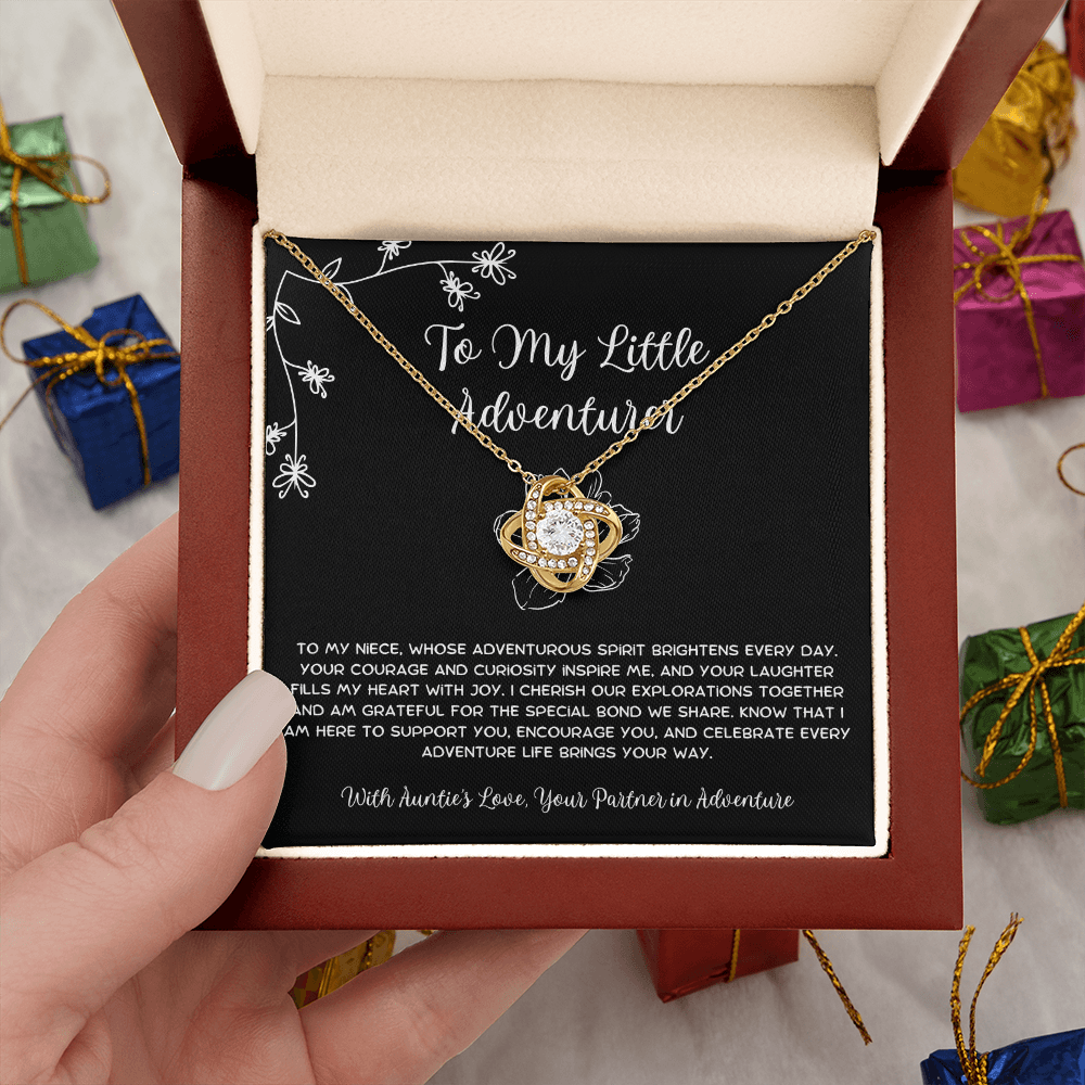 To My Little Adventurer - From Aunt to Niece Love Knot Necklace