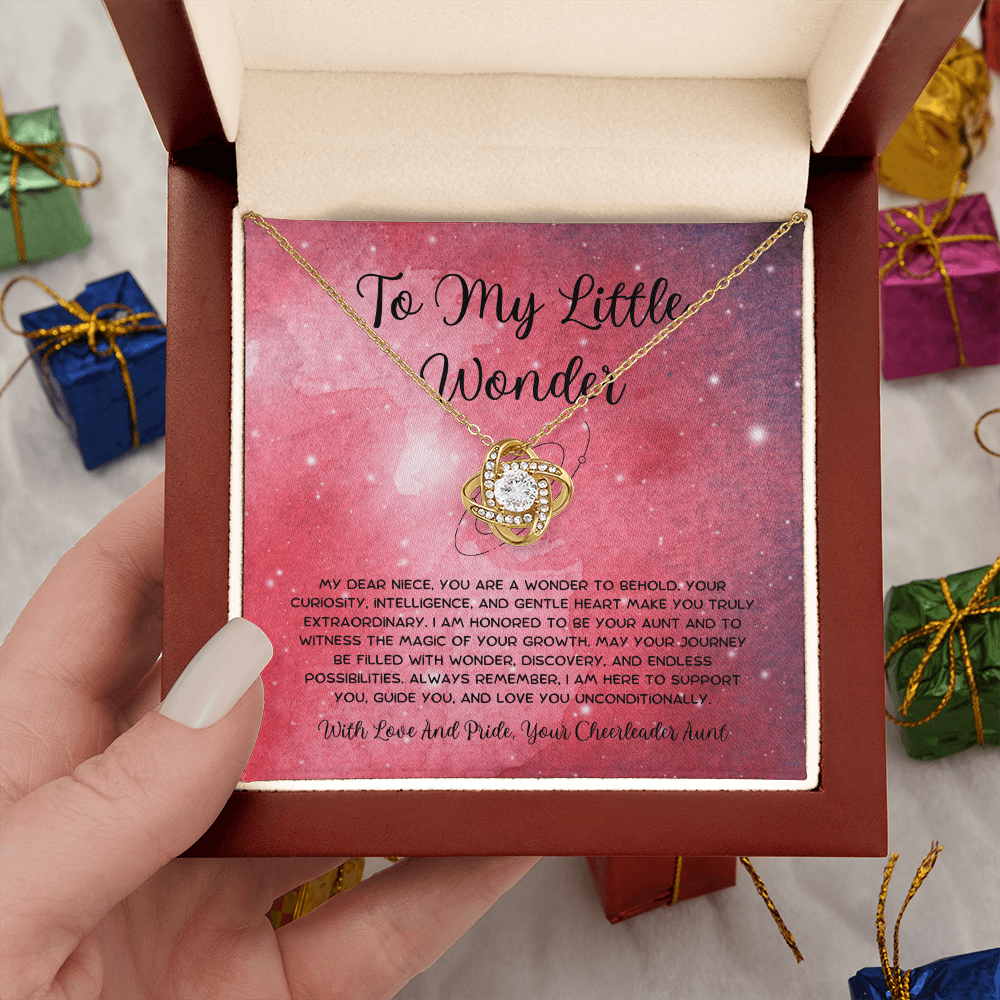 To My Little Wonder - From Aunt to Niece Love Knot Necklace