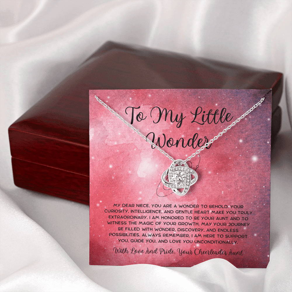 To My Little Wonder - From Aunt to Niece Love Knot Necklace
