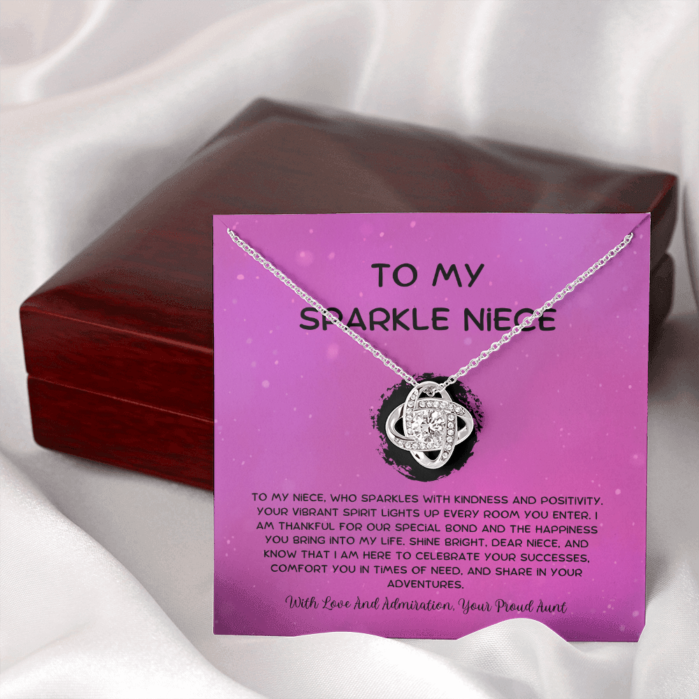 To My Sparkle Niece - From Aunt to Niece Love Knot Necklace