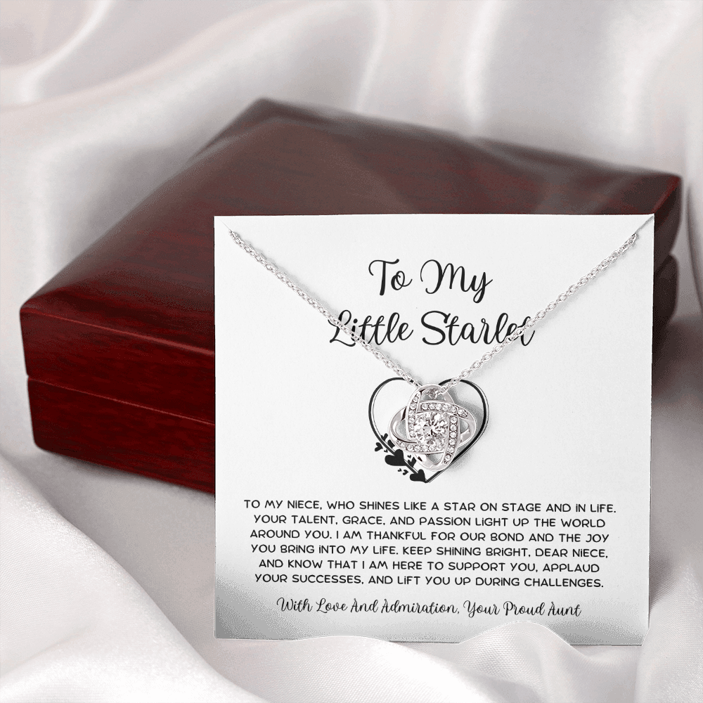 To My Little Starlet - From Aunt to Niece Love Knot Necklace